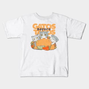 Gatos Before Tacos Kids T-Shirt